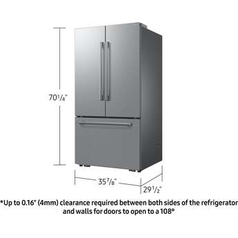Samsung 36 Inch Counter Depth 3-Door French Door Refrigerator with 25 cu. ft. Total Capacity, Power Cool & Power Freeze, In-Door Tall Water Dispenser, AI Precise Cooling, Wi-Fi, ADA Compliant, and Energy Star Rated: Fingerprint Resistant Stainless Steel — thumbnail 2