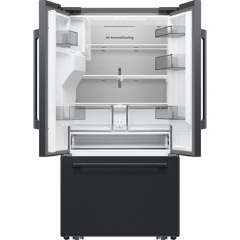 Samsung 36 Inch Freestanding 3-Door French Door Refrigerator with 29 cu. ft. Total Capacity, Power Cool & Power Freeze, Three Ice Types, Sphere Ice, AI Precise Cooling, Wi-Fi, ADA Compliant, and Energy Star Rated: Fingerprint Resistant Matte Black Steel — thumbnail 13
