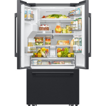 Samsung 36 Inch Freestanding 3-Door French Door Refrigerator with 29 cu. ft. Total Capacity, Power Cool & Power Freeze, Three Ice Types, Sphere Ice, AI Precise Cooling, Wi-Fi, ADA Compliant, and Energy Star Rated: Fingerprint Resistant Matte Black Steel — thumbnail 15