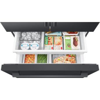 Samsung 36 Inch Freestanding 3-Door French Door Refrigerator with 29 cu. ft. Total Capacity, Power Cool & Power Freeze, Three Ice Types, Sphere Ice, AI Precise Cooling, Wi-Fi, ADA Compliant, and Energy Star Rated: Fingerprint Resistant Matte Black Steel — thumbnail 16