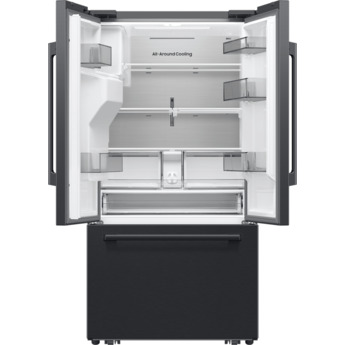 Samsung 36 Inch Freestanding 3-Door French Door Refrigerator with 29 cu. ft. Total Capacity, Power Cool & Power Freeze, Three Ice Types, Sphere Ice, AI Precise Cooling, Wi-Fi, ADA Compliant, and Energy Star Rated: Fingerprint Resistant Matte Black Steel — thumbnail 25