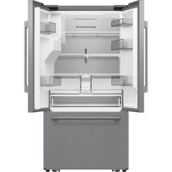 Samsung 36 Inch Freestanding 3-Door French Door Refrigerator with 29 cu. ft. Total Capacity, Power Cool & Power Freeze, Three Ice Types, Sphere Ice, AI Precise Cooling, Wi-Fi, ADA Compliant, and Energy Star Rated: Fingerprint Resistant Stainless Steel — thumbnail 25