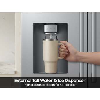 Samsung 36 Inch Freestanding 3-Door French Door Refrigerator with 29 cu. ft. Total Capacity, Power Cool & Power Freeze, Three Ice Types, Sphere Ice, AI Precise Cooling, Wi-Fi, ADA Compliant, and Energy Star Rated: Fingerprint Resistant Stainless Steel — thumbnail 8