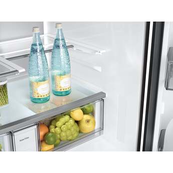 Samsung 36 Inch Smart Counter-Depth 4-Door French Door Refrigerator with 22.5 cu. ft. Capacity, Beverage Center™, FlexZone™ Drawer, Family Hub™+, Wi-Fi Enabled, Dual Ice Maker, Door Alarm, Auto Open Door, Slide-In Shelf, and ENERGY STAR® (Samsung Panels Required): Charcoal Glass/ Stainless Steel — thumbnail 16