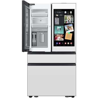 Samsung 36 Inch Smart Counter-Depth 4-Door French Door Refrigerator with 22.5 cu. ft. Capacity, Beverage Center™, FlexZone™ Drawer, Family Hub™+, Wi-Fi Enabled, Dual Ice Maker, Door Alarm, Auto Open Door, Slide-In Shelf, and ENERGY STAR® (Samsung Panels Required): White — thumbnail 5