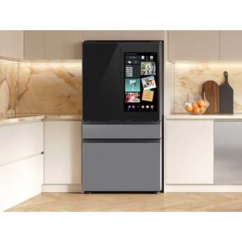 Samsung 36 Inch Smart 4-Door French Door Refrigerator with 28.6 cu. ft. Capacity, Beverage Center™, FlexZone™ Drawer, Family Hub™+, Wi-Fi Enabled, Dual Ice Maker, Door Alarm, Auto Open Door, Slide-In Shelf, and ENERGY STAR® (Samsung Panels Required): Charcoal Glass / Stainless — thumbnail 16