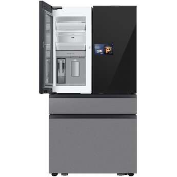 Samsung 36 Inch Smart 4-Door French Door Refrigerator with 29 cu. ft. Total Capacity, Beverage Center™, FlexZone™ Drawer, Twin Cooling Plus™, 9 Inch LCD Screen, Wi-Fi, Dual Ice Maker, and ENERGY STAR® Certified: Charcoal Glass / Stainless — thumbnail 10