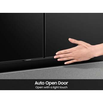 Samsung 36 Inch Smart 4-Door French Door Refrigerator with 29 cu. ft. Total Capacity, Beverage Center™, FlexZone™ Drawer, Twin Cooling Plus™, 9 Inch LCD Screen, Wi-Fi, Dual Ice Maker, and ENERGY STAR® Certified: Charcoal Glass / Stainless — thumbnail 15