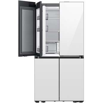 Samsung 36 Inch 22 Cu. Ft. 4-Door French Door Refrigerator With Dual Ice Maker, Sphere Ice, Auto Open Door, Food Showcase Door, Autofill Water Pitcher And Energy Star Rated: White Glass — thumbnail 3