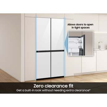 Samsung 36 Inch 22 Cu. Ft. 4-Door French Door Refrigerator With Dual Ice Maker, Sphere Ice, Auto Open Door, Food Showcase Door, Autofill Water Pitcher And Energy Star Rated: White Glass — thumbnail 7