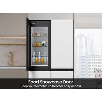 Samsung 36 Inch 22 Cu. Ft. 4-Door French Door Refrigerator With Dual Ice Maker, Sphere Ice, Auto Open Door, Food Showcase Door, Autofill Water Pitcher And Energy Star Rated: White Glass — thumbnail 8