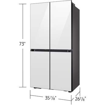Samsung 36 Inch 22 Cu. Ft. 4-Door French Door Refrigerator With Dual Ice Maker, Sphere Ice, Auto Open Door, Food Showcase Door, Autofill Water Pitcher And Energy Star Rated: White Glass — thumbnail 9