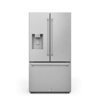 Thor 36 Inch 28.9 Cu. Ft. Capacity French Door Refrigerator With External Dispenser And Dual Ice Maker: Stainless Steel