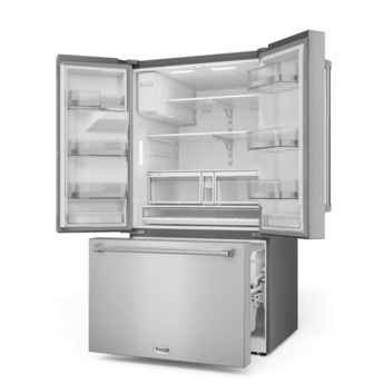 Thor 36 Inch 28.9 Cu. Ft. Capacity French Door Refrigerator With External Dispenser And Dual Ice Maker: Stainless Steel — thumbnail 10