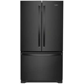 Whirlpool 36 Inch, 20 Cu. Ft., Counter-Depth, French Door Bottom Mount Refrigerator: Black