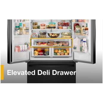 Whirlpool 36 Inch, 20 Cu. Ft., Counter-Depth, French Door Bottom Mount Refrigerator: Black — thumbnail 17