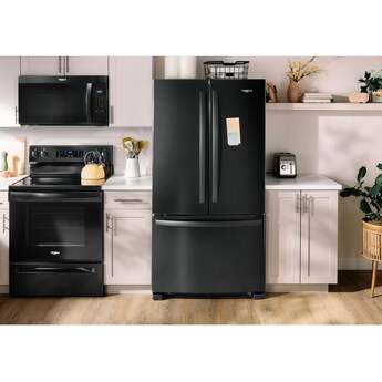Whirlpool 36 Inch, 20 Cu. Ft., Counter-Depth, French Door Bottom Mount Refrigerator: Black — thumbnail 4