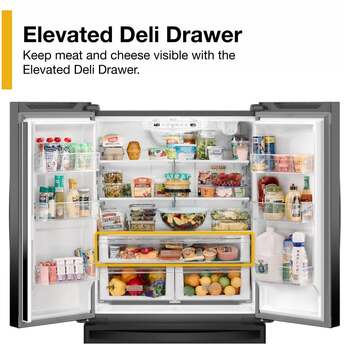 Whirlpool 36 Inch, 20 Cu. Ft., Counter-Depth, French Door Bottom Mount Refrigerator: Black — thumbnail 8