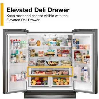 Whirlpool 36 Inch, 20 Cu. Ft., Counter-Depth, French Door Bottom Mount Refrigerator: Black Stainless Steel — thumbnail 24