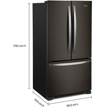 Whirlpool 36 Inch, 20 Cu. Ft., Counter-Depth, French Door Bottom Mount Refrigerator: Black Stainless Steel — thumbnail 27