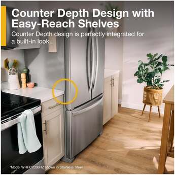 Whirlpool 36 Inch, 20 Cu. Ft., Counter-Depth, French Door Bottom Mount Refrigerator: White — thumbnail 41