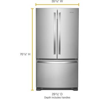 Whirlpool 36 Inch, 20 Cu. Ft., Counter-Depth, French Door Bottom Mount Refrigerator: Stainless Steel — thumbnail 17