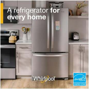 Whirlpool 36 Inch, 20 Cu. Ft., Counter-Depth, French Door Bottom Mount Refrigerator: Stainless Steel — thumbnail 2