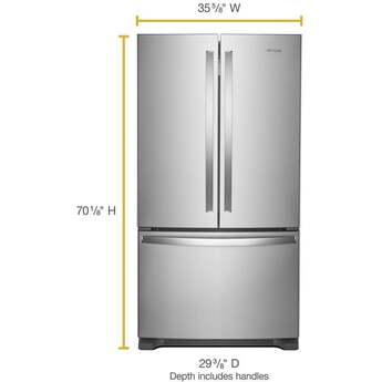 Whirlpool 36 Inch, 20 Cu. Ft., Counter-Depth, French Door Bottom Mount Refrigerator: Stainless Steel — thumbnail 25