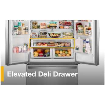 Whirlpool 36 Inch, 20 Cu. Ft., Counter-Depth, French Door Bottom Mount Refrigerator: Stainless Steel — thumbnail 30