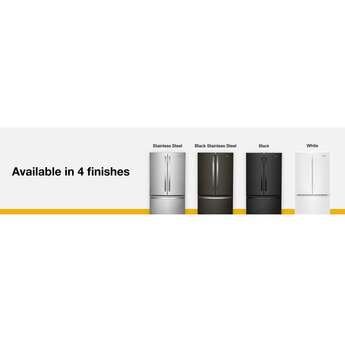 Whirlpool 36 Inch, 20 Cu. Ft., Counter-Depth, French Door Bottom Mount Refrigerator: Stainless Steel — thumbnail 36