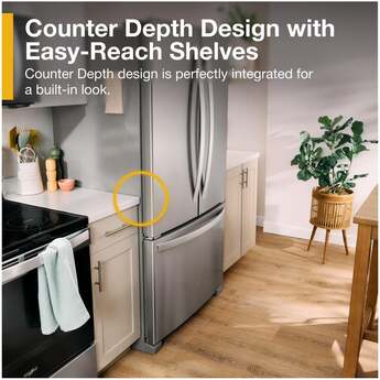 Whirlpool 36 Inch, 20 Cu. Ft., Counter-Depth, French Door Bottom Mount Refrigerator: Stainless Steel — thumbnail 38