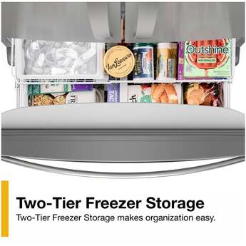 Whirlpool 36 Inch, 20 Cu. Ft., Counter-Depth, French Door Bottom Mount Refrigerator: Stainless Steel — thumbnail 5
