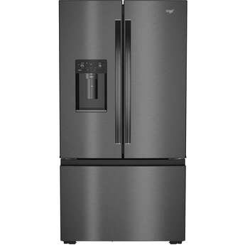 Whirlpool 36" French Door Refrigerator: Fingerprint-Resistant Black Stainless Steel