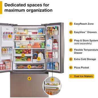 Whirlpool 36" French Door Refrigerator: White — thumbnail 2