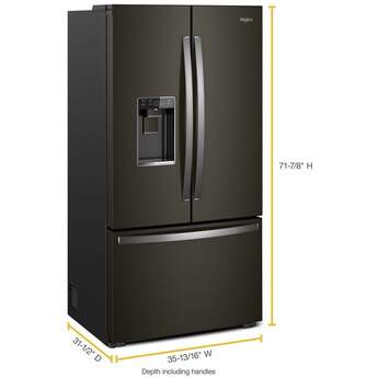 Whirlpool 36-inch Wide Counter Depth French Door Refrigerator: Fingerprint-Resistant Black Stainless Steel — thumbnail 35