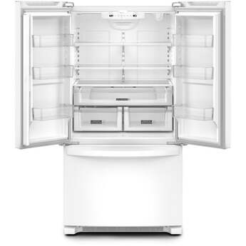 Whirlpool 36 Inch, 25.2 Cu. Ft., Full-Depth, French Door Bottom Mount Refrigerator: White — thumbnail 2