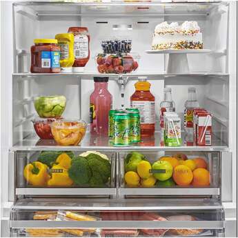 Whirlpool 36 Inch Freestanding French Door Bottom Mount Refrigerator with 31 cu. ft. Total Capacity, Adjustable Glass Shelves, Sabbath Mode, and Energy Star® Qualified: Black — thumbnail 6