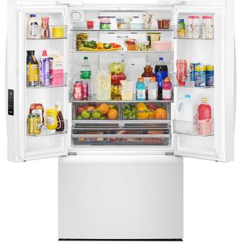 Whirlpool 36 Inch Freestanding French Door Bottom Mount Refrigerator with 31 cu. ft. Total Capacity, Adjustable Glass Shelves, Sabbath Mode, and Energy Star® Qualified: White — thumbnail 17