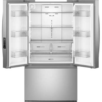 Whirlpool 36 Inch Freestanding French Door Bottom Mount Refrigerator with 31 cu. ft. Total Capacity, Adjustable Glass Shelves, Sabbath Mode, and Energy Star® Qualified: Fingerprint-Resistant Stainless Steel — thumbnail 4
