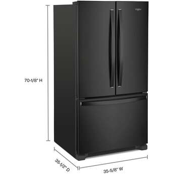 Whirlpool 36 Inch, 25.2 Cu. Ft., Full-Depth, French Door Bottom Mount Refrigerator: Black — thumbnail 35