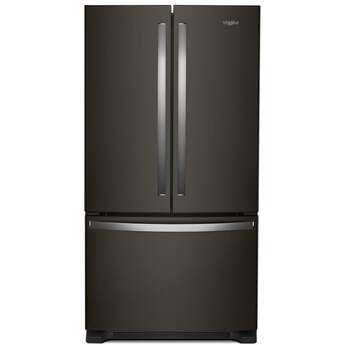 Whirlpool 36 Inch, 25.2 Cu. Ft., Full-Depth, French Door Bottom Mount Refrigerator: Fingerprint-Resistant Black Stainless Steel