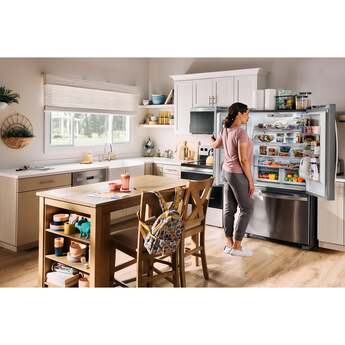 Whirlpool 36 Inch, 25.2 Cu. Ft., Full-Depth, French Door Bottom Mount Refrigerator: Fingerprint-Resistant Black Stainless Steel — thumbnail 10