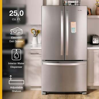 Whirlpool 36 Inch, 25.2 Cu. Ft., Full-Depth, French Door Bottom Mount Refrigerator: Fingerprint-Resistant Black Stainless Steel — thumbnail 29