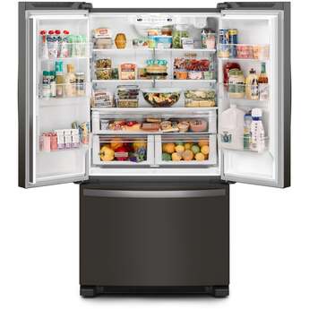 Whirlpool 36 Inch, 25.2 Cu. Ft., Full-Depth, French Door Bottom Mount Refrigerator: Fingerprint-Resistant Black Stainless Steel — thumbnail 5