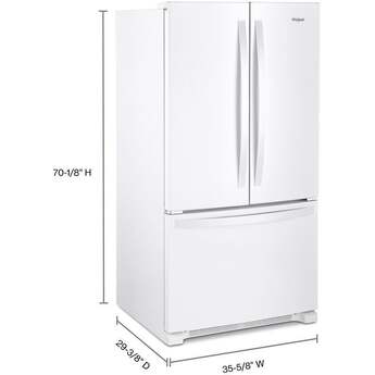 Whirlpool 36 Inch, 25.2 Cu. Ft., Full-Depth, French Door Bottom Mount Refrigerator: White — thumbnail 26