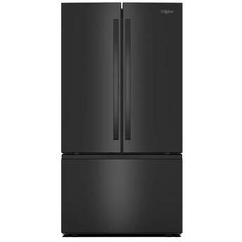 Whirlpool 36 Inch Freestanding French Door Bottom Mount Refrigerator with 31 cu. ft. Total Capacity, Interior Water Dispenser, Sabbath Mode, and Energy Star® Qualified: Black