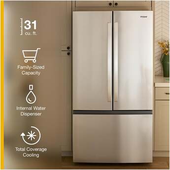 Whirlpool 36 Inch Freestanding French Door Bottom Mount Refrigerator with 31 cu. ft. Total Capacity, Interior Water Dispenser, Sabbath Mode, and Energy Star® Qualified: Black — thumbnail 16