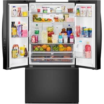 Whirlpool 36 Inch Freestanding French Door Bottom Mount Refrigerator with 31 cu. ft. Total Capacity, Interior Water Dispenser, Sabbath Mode, and Energy Star® Qualified: Black — thumbnail 32