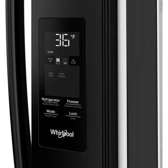 Whirlpool 36 Inch Freestanding French Door Bottom Mount Refrigerator with 31 cu. ft. Total Capacity, Interior Water Dispenser, Sabbath Mode, and Energy Star® Qualified: Black — thumbnail 6