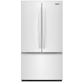 Whirlpool 36 Inch Freestanding French Door Bottom Mount Refrigerator with 31 cu. ft. Total Capacity, Interior Water Dispenser, Sabbath Mode, and Energy Star® Qualified: White